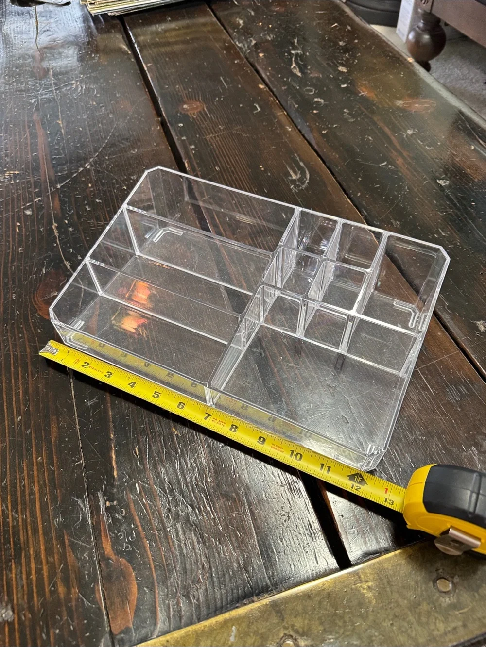 Acrylic Storage Tray Multi-Compartment Storage by Still Serenity 12.6x8.3x3.5 in